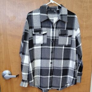 Automet Women's Casual Plaid Shacket